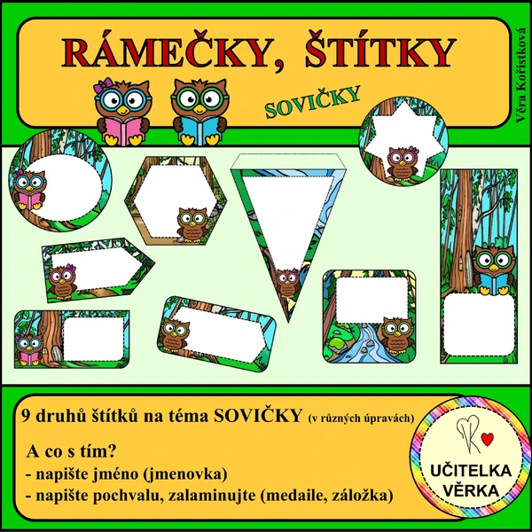 RÁMEČKY, ŠTÍTKY – SOVIČKY