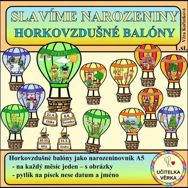 SLAVÍME NAROZENINY – HORKOVZDUŠNÉ BALÓNY – narozeninovník