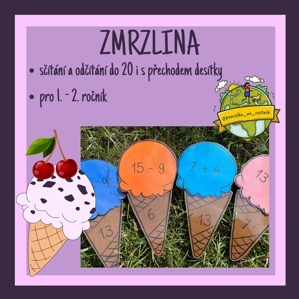 ZMRZLINA - sčítání a odčítání do 20