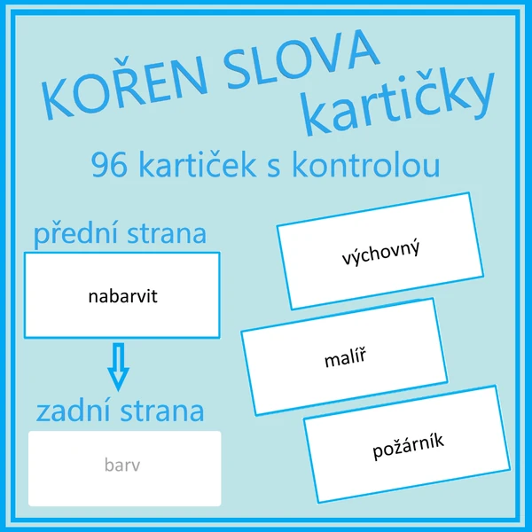 Kořen slova - kartičky
