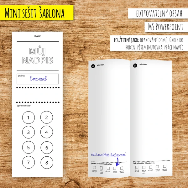 Šablona mini sešitu