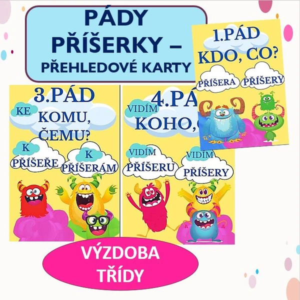 PÁDY PŘÍŠERKY - přehledové karty, výzdoba třídy