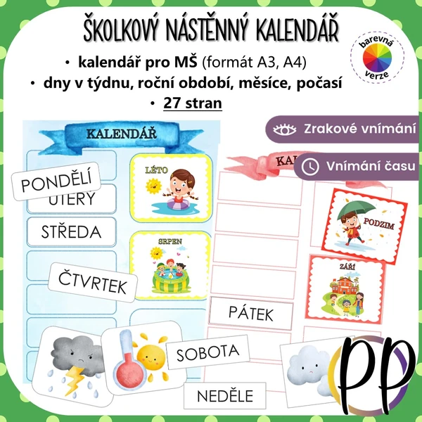 Školkový nástěnný kalendář I.