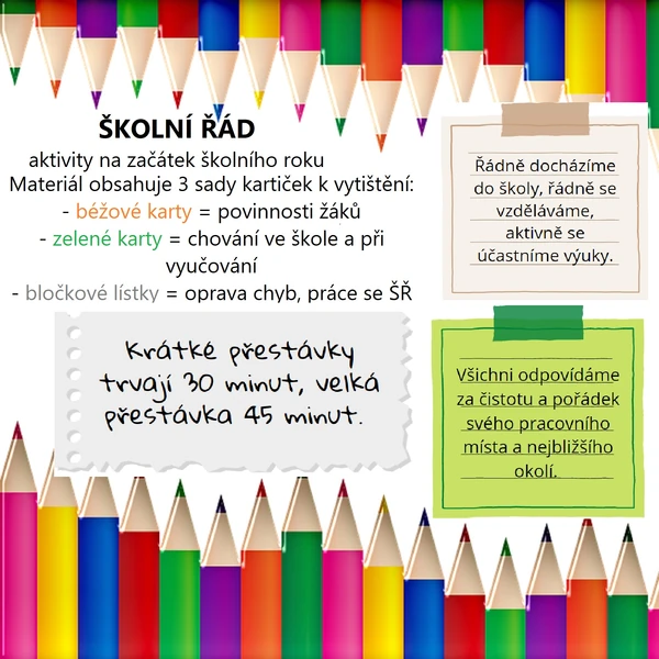 Práce se školním řádem