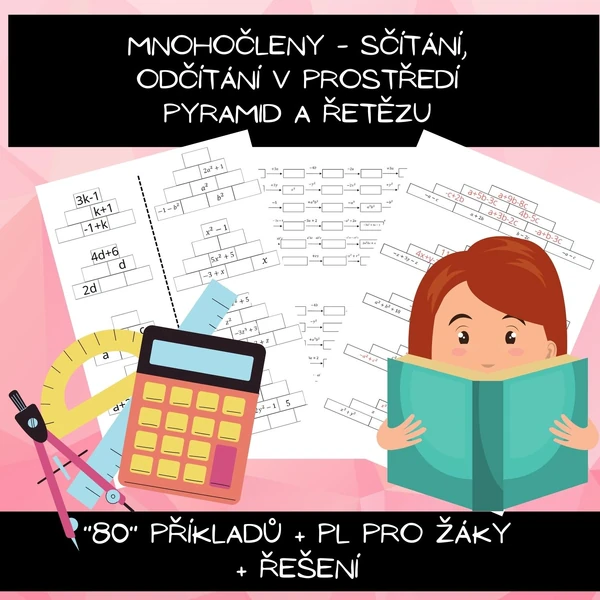 Sčítání a odčítání mnohočlenů - pyramidy a řetěz