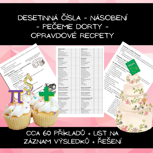 Desetinná čísla - násobení - pečeme dorty