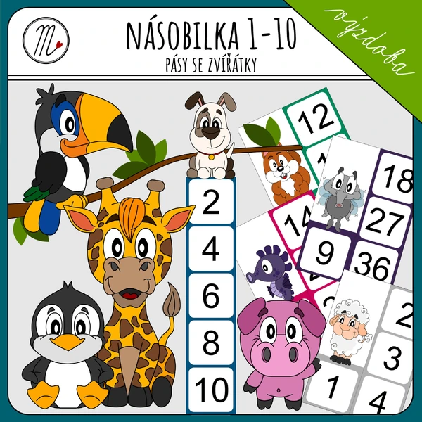 Násobilka se zvířátky - plakáty 1m