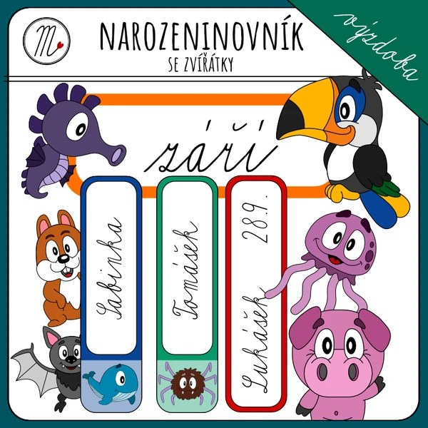 Narozeninovník se zvířátky