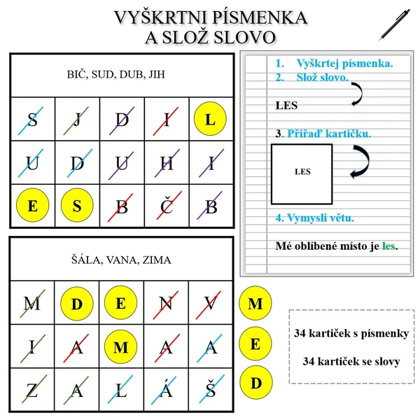 Vyškrtej písmenka a slož slovo