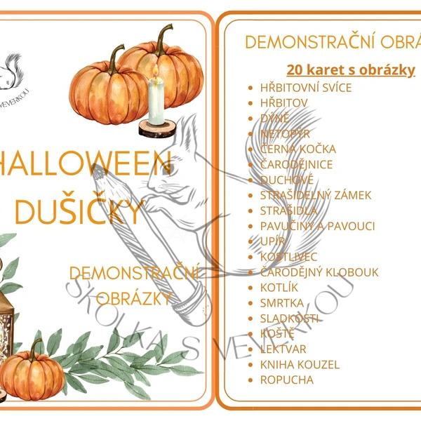 DUŠIČKY A HALLOWEEN demonstrační obrázky