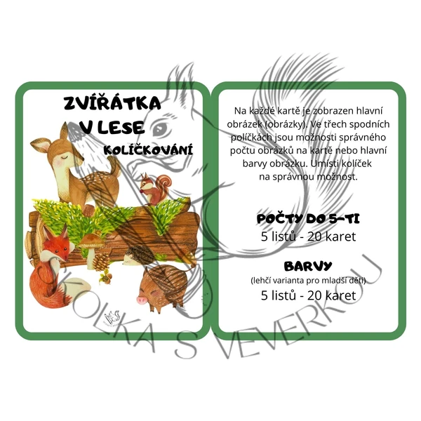 ZVÍŘÁTKA V LESE - kolíčkování