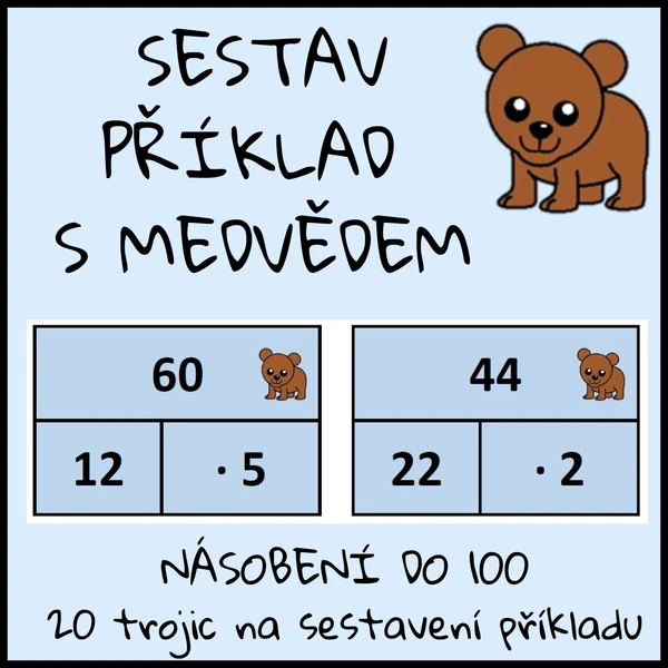 SESTAV PŘÍKLAD - násobení do 100