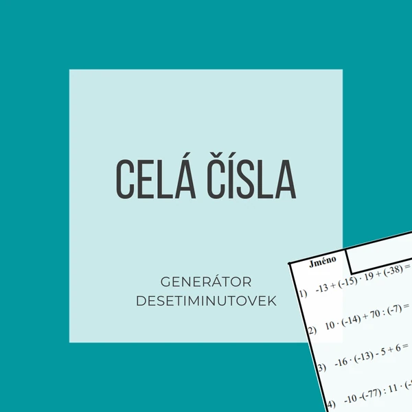 Celá čísla - generátor desetiminutovek