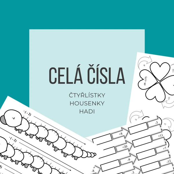 Celá čísla - hadi, housenky a čtyřlístky