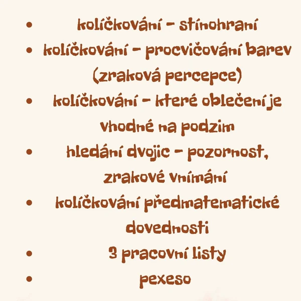 Podzim - materiály pro MŠ