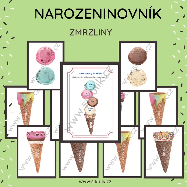 NAROZENINOVÝ KALENDÁŘ (NAROZENINOVNÍK) ZMRZLINY