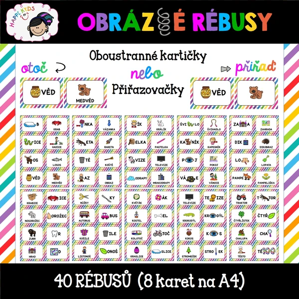 OBRÁZKOVÉ RÉBUSY - kartičky