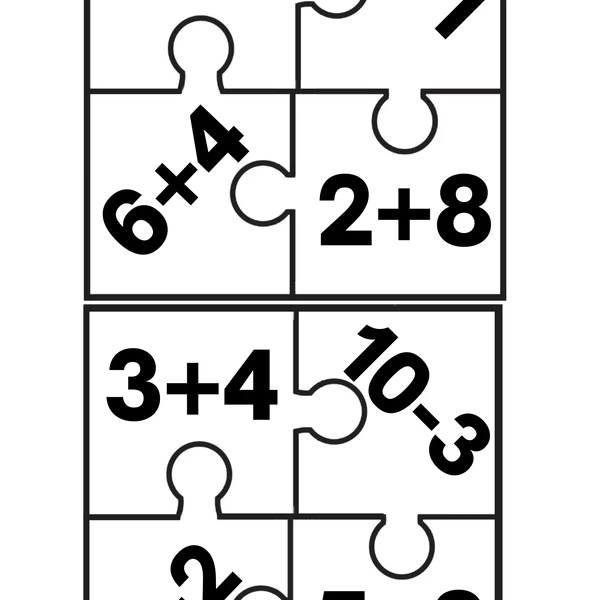 Puzzle - Sčítání a odčítání do 10 (1.ročník)