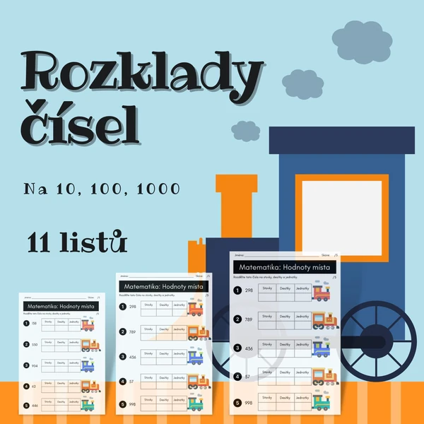 Rozklady čísel do 20 - vláčky