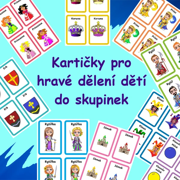 KARTY PRO HRAVÉ DĚLENÍ DĚTÍ DO SKUPINEK