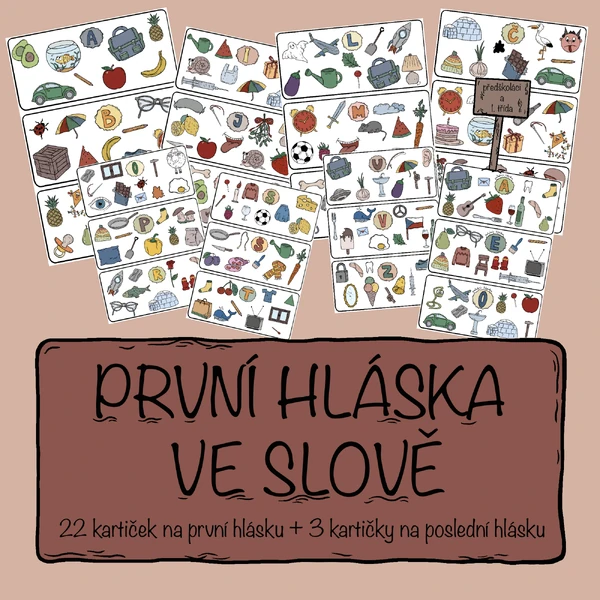 První hláska ve slově - kartičky