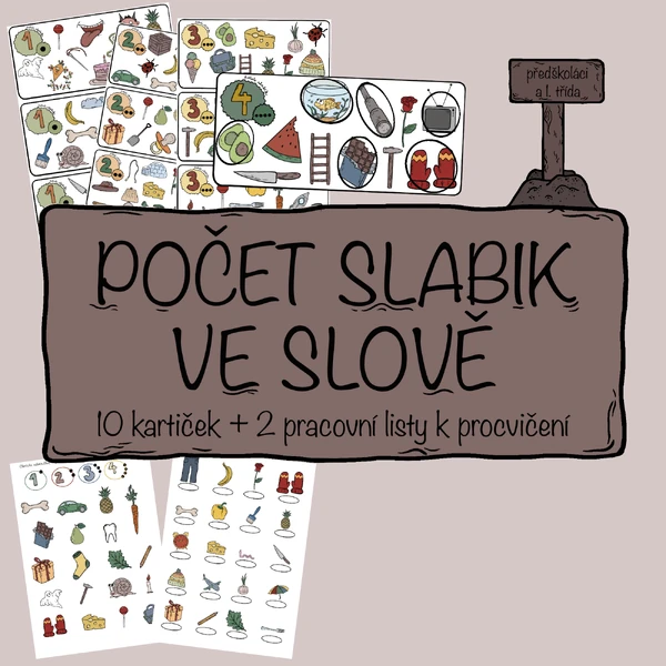 Počet slabik ve slově - kartičky