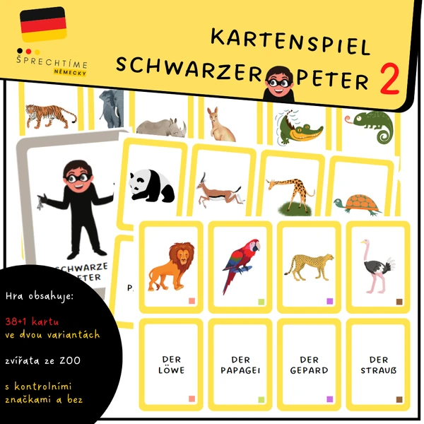 Kartenspiel Schwarzer Peter TIERE 2