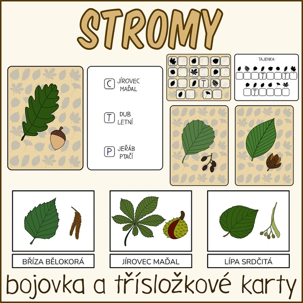 Stromy - Bojovka a třísložkové karty