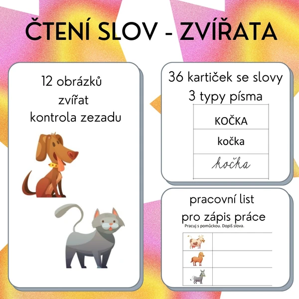Čtení slov - zvířata