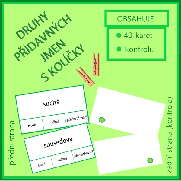 Druhy přídavných jmen s kolíčky
