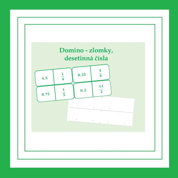 Zlomky, desetinná čísla - domino