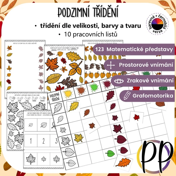 Podzimní třídění - třídění, pracovní listy