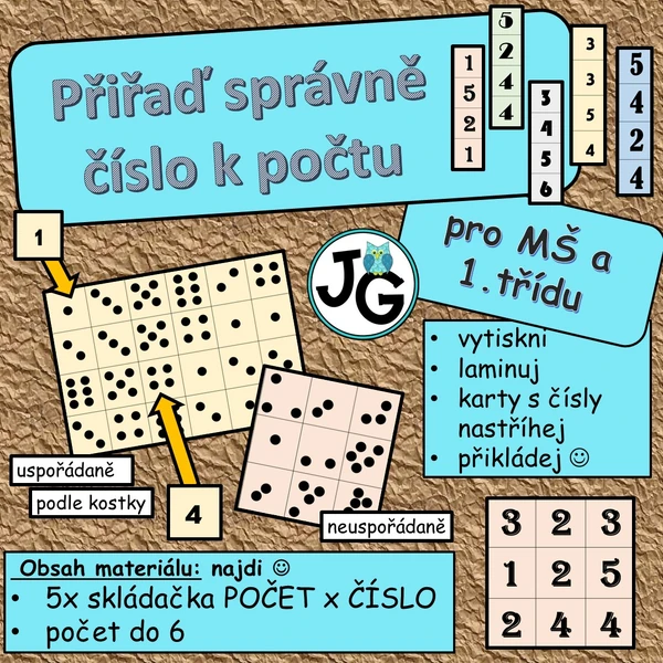Přiřaď správně číslo k počtu