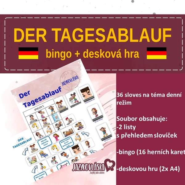 Der Tagesablauf bingo + desková hra