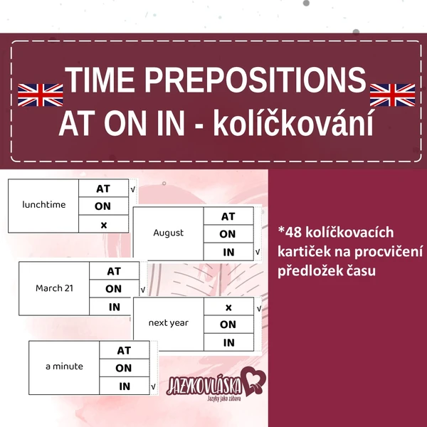 Time prepositions AT ON IN kolíčkování