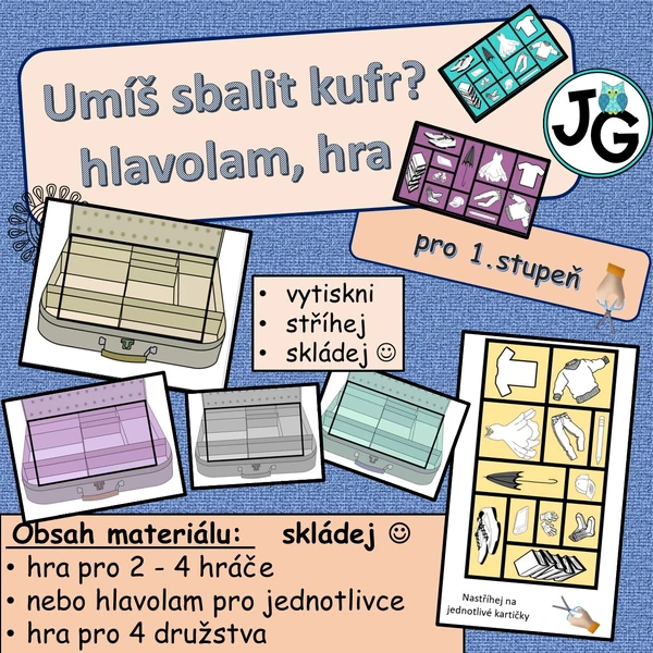 Umíš sbalit kufr? hra, hlavolam