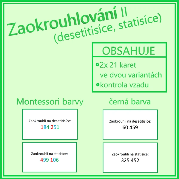 Zaokrouhlování II (desetitisíce, statisíce) 