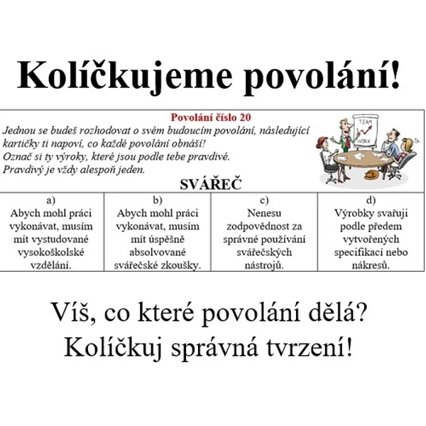 Kolíčkujeme povolání! Víš, co které povolání dělá?