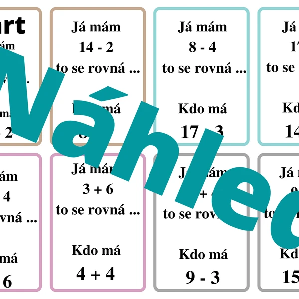 Sčítání a odčítání do 20 bez přechodu přes 10 - Já mám, kdo má
