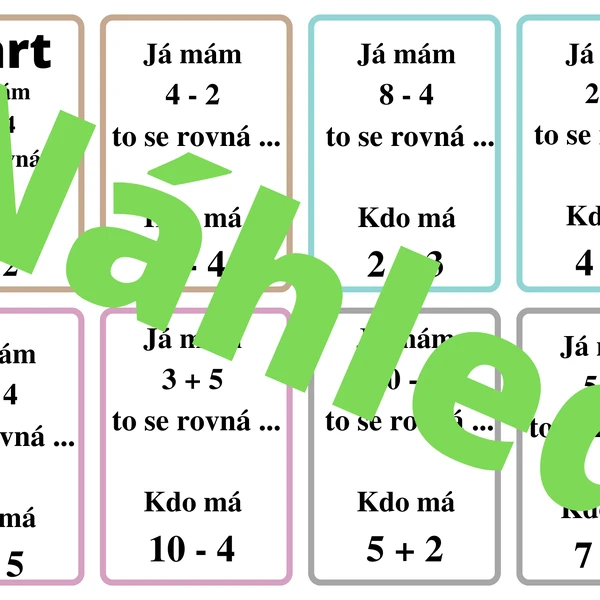 Sčítání a odčítání do 10 - Já mám, kdo má