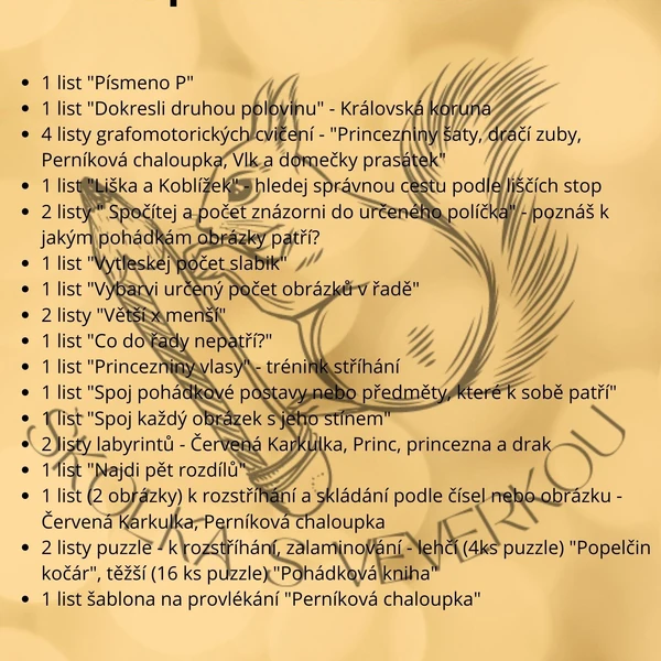 POHÁDKY - pracovní listy a činnosti
