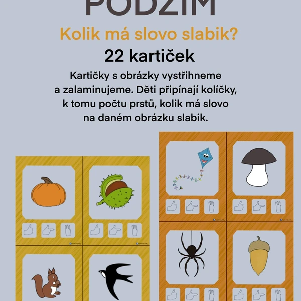 Podzimní kolíčkování  - Kolik má slovo slabik