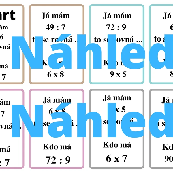 Násobení/dělení do 10 - Já mám, kdo má