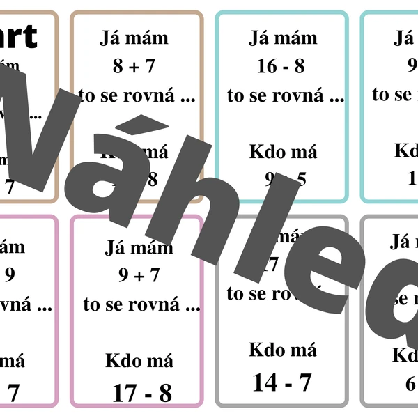 Sčítání a odčítání do 20 s přechodem přes 10 - Já mám, kdo má
