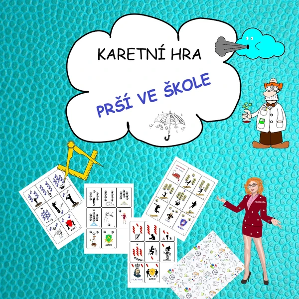 karetní hra - PRŠÍ VE ŠKOLE