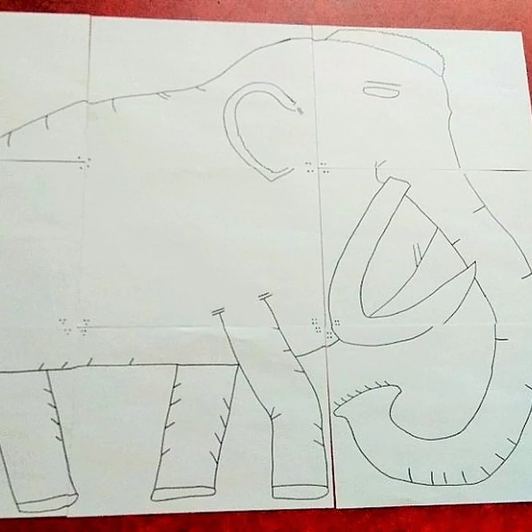 Obří puzzle mamuta - pravěk