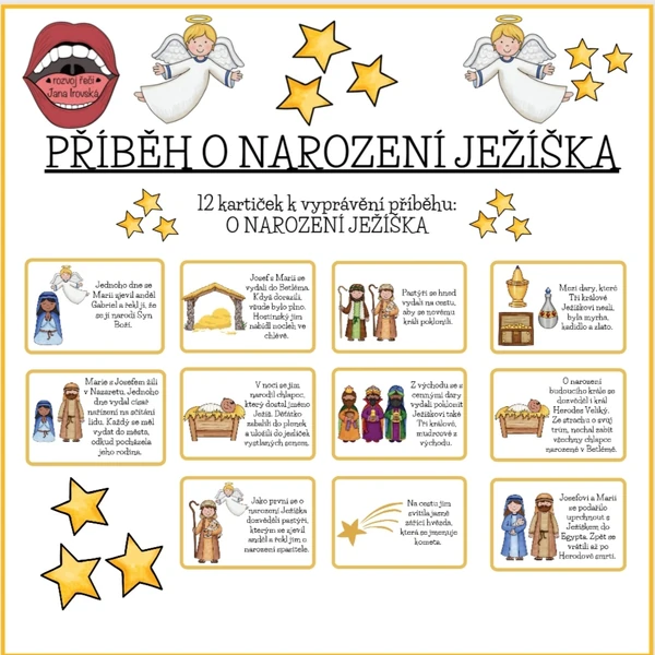 Kartičky k vyprávění: O NAROZENÍ JEŽÍŠKA 
