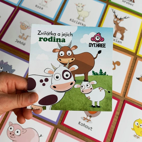 Kartičky - Zvířátka a jejich rodina