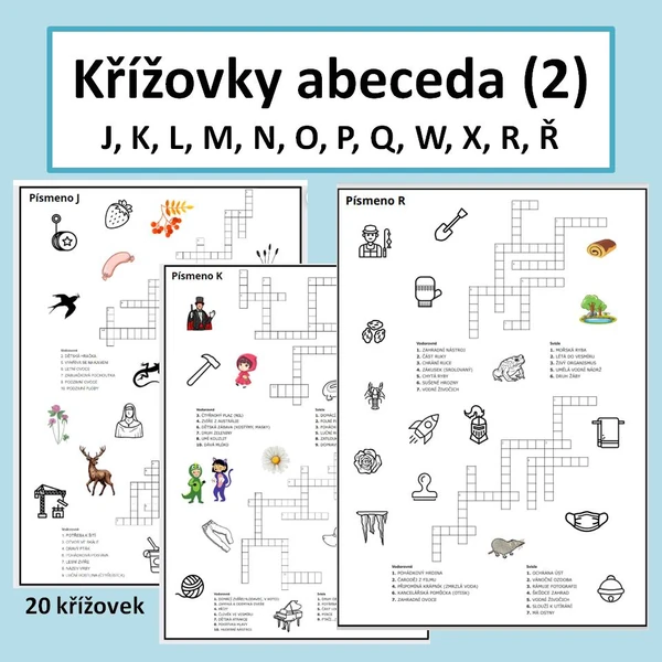 Křížovky - abeceda 2, písmenko po písmenku