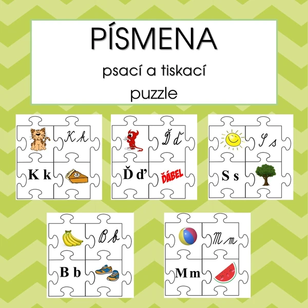 Tiskací a psací písmena - puzzle
